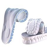 Insoles for Women Man,Cloud Soles for Men Women,4D Cloud Soles for Men,Anti Fatigue, Shock Absorption, Foot Pain Relief (Gray, M)