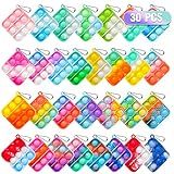Pop Fidget Toys Bulk Its Party Favors for Kids 4-8 8-12 30 Pack Mini Pop Keychain It Small Fidgets for Classroom Prizes School End of Year Student Gifts from Teacher Birthday Goodie Bag Stuffers