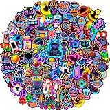 Water Bottle Stickers 100 Pcs Cool Cute Neon Sticker Packs, Prizes for Kids Classroom Rewards, Waterproof Vinyl Stickers for Water Bottles Laptop Scrapbooking Skateboard Journaling Luggage Tumbler etc