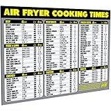 Air Fryer Cooking Times Chart Magnet - Extra Large Easy to Read Airfryer Magnetic Cheat Sheet - Healthy Airfryers Cookbook Accessory Liners Food Kitchen Conversion - Air Fryer Oven Accessories (Grey)