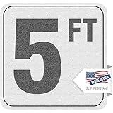 Aquatic Custom Tile, 5FT Pool Depth Markers, 6x6 Inches Vinyl Pool Stickers, Swimming Pool Number Markers, Pool Safety Signage, Adhesive Pool Depth Markers Stickers for Decks, Made in USA - (1 Pack)