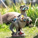 SOWSUN Garden Gnomes Statues Yard Decorations Outdoor Garden Decor, 14” Dinosaur Gnomes Garden Statues, Patio, Lawn Ornament, Gardening Gifts for Women for Housewarming