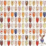 Sweetude 100 Pieces Fall Dog Bandanas Bulk,Thanksgiving Bandanas for Dogs Pumpkin Maple Leaves Pattern Puppy Triangle Scarf Bibs for Medium Small Pet Autumn Costume Accessories(25.6 x 17.7 x 17.7)