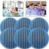 JULMELON Hot Tub Scum Absorber, 2 Pack Spa & Pool Scum Eliminating Balls Reusable Hot Tub Oil Absorbing Sponge Washable Scum Floating Filter to Keep Water Clear Clean for Pool Bath Hot Tub Accessories