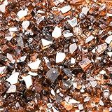 Goaste 12lbs Fire Pit Glass, 1/2 Inch Reflective Fire Glass, Decorative Tempered Glass Rocks for Fire Pit, Fire Table, Gas Fireplace, Safe for Outdoors and Indoors, High Luster Copper