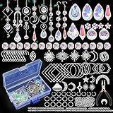 HYBEADS 200 Pcs DIY Suncatcher Making Kits for Adults Crystal Sun Catchers Crafts with Hooks Chains Pendants Rainbow Maker for Window Hanging Prism Indoor Outdoor Garden Xmas Wedding Party Decor