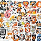 50-Piece Bitcoin Crypto Sticker Pack – Cryptocurrency Decal for Laptop, Water Bottle, Phone, Journal – Waterproof Vinyl, Aesthetic Space Miner, Gift for Traders & Investors