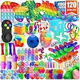 Fidget Toys, 120 Pack Party Favors for Kids 8-12 4-8, Sensory Toy for Autism Autistic Anxiety Children Boys Girls, Classroom Treasure Box Prizes Pinata Stocking Stuffers Gifts Carnival ADHD