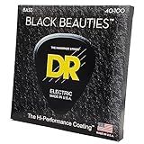DR Strings - Black Beauties - Bass Guitar Strings 4-String Set - Light 40-100 - Black Bass Guitar Sting (BKB-40)