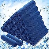 Hosuly 30 Pack Cooling Towels, 40"x12" Ice Breathable Chilly Sweat Rag Microfiber Workout Rags for Gym Towels for Neck and Face for Yoga Golf Sport Running(Dark Blue)