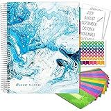 Global Printed Products Budget Planner & Monthly Bill Organizer With 12 Envelopes and Pockets. Expense Tracker Notebook and Financial Planner Budget Book to Control Your Money, 8.5" x 11", Blue Marble