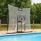Pool Basketball Goal with Backstop- 10x8 feet of Coverage, Adjustable Pool Basketball Hoop, 23x33 inch Backboard