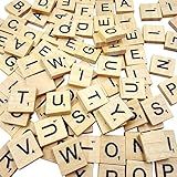 Sunnyglade 500PCS Wood Letter Tiles/Wooden Scrabble Tiles A-Z Capital Letters for Crafts, Pendants, Spelling