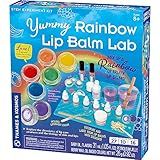 Thames & Kosmos Yummy Rainbow Lip Balm Lab STEM Kit | Make Lip Balms & Glosses in a Rainbow of Colors | Includes Strawberry, Grape, Banana Flavors & Cosmetic Jars | Chemistry & Biology of Skin Care