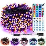 Brizled Color Changing Christmas Lights, 66ft 200 LED RGB Halloween String Lights with Remote, Dimmable Decorative Light String Outdoor, Mini Tree Light Indoor Plugin for Xmas Halloween Party Decor