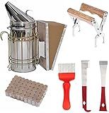 Honey Lake Bee Smoker Kit, Bee Smoker for Beekeeping Included Bee Hive Smoker with 54Pcs Bee Smoker Pellets, 2 Bee Hives Tools, Frame Holder Grip, Uncapping Fork, Beekeeping Supplies for Beekeeper