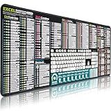 Excel Cheat Sheet Desk Pad - Extended Large Excel Mouse Pad | Shortcuts Mousepad for Excel | PC Office Spreadsheet Mouse Mat with Excel Keyboard Tips/Short Cut/Cheatsheet