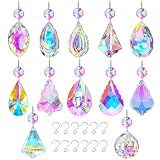 KANPURA 12 Pcs Crystal Sun Catcher, Hanging Ornament Crystals Prism Rainbow Maker for Home,Office,Garden Christams Decoration(Colorful)