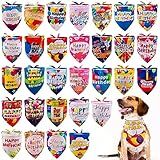 JpGdn 30PCS/Pack Dog Birthday Bandanas Party Bandanas for Medium Puppy Doggie Boys and Girls Grooming Accessories Costume