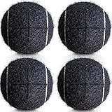HPWFHPLF Precut Tennis Balls, 4PCS Walker Glide Balls, Heavy Duty Long Lasting Felt Pads for Furniture Legs and Floor Protection (Black)
