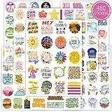 480 Pieces Inspirational Quote Daily Planner Stickers for Women Journaling Calendar Scrapbook Stickers Aesthetic 24 Sheets Motivational Waterproof Sticker for Kids Teachers Water Bottle