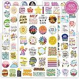 480 Pieces Inspirational Quote Daily Planner Stickers for Women Journaling Calendar Scrapbook Stickers Aesthetic 24 Sheets Motivational Waterproof Sticker for Kids Teachers Water Bottle