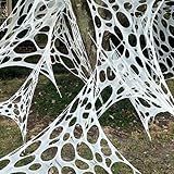 DAZONGE 2 Packs Spider Webs Halloween Decorations Outdoor, 900sqft Stretchy Spider Webbing for Halloween Decor, Spooky Spider Web Decorations for Hunted House Halloween Party