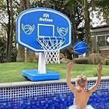 Dahivs Pool Basketball Hoop, Large Poolside Basketball Hoop for Swimming Pool Basketball Game, Water Basketball Hoops with Lengthen Sturdy Base for Kids Adults Summer Water Fun, 2 Balls and Pump.