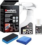 Fqwrus Automotive Headlamp Restoration Fluid Oxidized, 2025 Upgraded Headlight Restoration Kit, Automotive Headlight Cleaner and Restorer Coating Kit for Cloudy Headlights All Vehicle Types