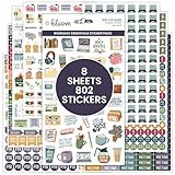 bloom daily planners Workday Essentials Planner Stickers - Productivity Variety Pack for Business Professionals - 8 Sheets / 802 Stickers - Meetings, Deadlines, Payday Icons for Work & Office