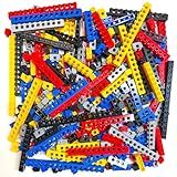 Minizfigs Technical Beam Building Brick Variety Random Assortment Set Red, Blue, Yellow, Light Gray, Black 1.1 Pounds