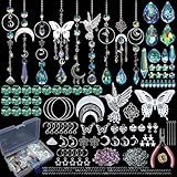 HYBEADS DIY Suncatchers, 400pcs Sun Catchers Making Supplies Kit Art and Crafts for Adults Hanging Prism Sun Catcher with Crystals Rainbow Maker for Indoor Window Home Wedding Garden Christmas Decor