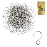 300pcs Crystal Beads S Shape Hooks DIY for Arts & Crafts, Chandelier Suncatchers,Homemade Jewelry Making Crystal Lamps, Crystal Curtain, Crystal Garland(Silver)