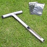 Soil Probe 12 Inch with 2 Bags, Soil Sample Probe for Lawn House Plants, T-Handle Soil Sampler Probe Rod Tool Set, Stainless Steel Soil Test Kits Tool for Soil Sampling