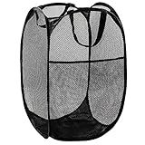 DUCOO Pop Up Laundry Hamper, 70L Collapsible Mesh Laundry Basket with Side Pocket, Foldable Dirty Clothes Hamper with Sturdy Reinforced Handles for Home Dorm Bedroom Travel Bathroom Storage, Black