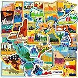 50PCS US States Stickers, USA Map Stickers, Icicrim Outdoor Travel Hiking Waterproof Vinyl Stickers for Water Bottles Laptop Phone Luggage Scrapbook Journal