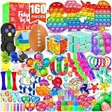 Fidget Toys, 160 Pack Party Favors for Kids 8-12 4-8, Sensory Toys Bulk Autism Autistic, Treasure Box Toys for Classroom, Stocking Stuffers, Goodie Bag Stuffers, Christmas Birthday Gifts Prizes