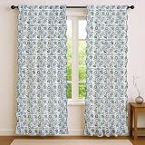 Ridhi Asparagus Green Floral Cotton Scallop Curtain Panel, 84 Inch, 1-Pack
