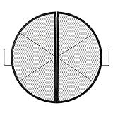 VEVOR X-Marks Fire Pit Grill Grate, Foldable Round Cooking Grate, Heavy Duty Steel Campfire BBQ Grill Grid with Handle and Support X Wire, Portable Camping Cookware for Outside Party, 36 Inch Black
