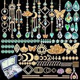 HAPGFS DIY Suncatcher Kit, 402pcs Sun Catchers Making Supplies, Art and Crafts Rainbow Maker for Adults Hanging Prism Sun Catcher with Crystals Indoor Outdoor Garden Party Decor