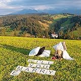 Will You Marry Me Sign Oversized Wood Tiles for Wedding Proposal Decorations- 13 Letters for Indoor and Outdoor Use