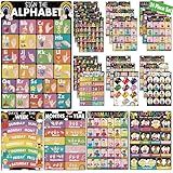 YIYDONG 24 ASL Posters America Sign Language Posters for Classroom ASL Education Charts for Toddlers Kids Students Classroom Decor (Black)