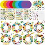 Hollowfly 48 Sets Back to School Craft Kits for Kids DIY Wreath Hanging Door Sign Welcome Back Paper Craft for First Day of School Preschool Elementary Supplies Classroom Activities