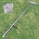 Soil Probe 40 Inch with 2 Bags, Soil Sample Probe with Ejector for Lawn House Plants, T-Handle Soil Sampler Probe Rod with Pedal, Stainless Steel Soil Test Kits Tool for Soil Sampling