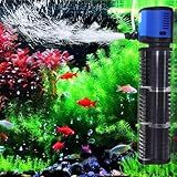 COOSPIDER Aquarium Filter Pond Filter for 35-75 Gallon, 260GPH Powerful Filtration Pond Pump, Submersible Canister Filters for Fish Turtle Tank, Cold Plunge, Clear Wavemaker Oxygen Supply