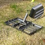 Lawn Leveling Rake, Heavy Duty Levelawn Tool for Garden Level Soil or Dirt Ground Surfaces Easily, 17” x 10” Ground Plate, Steel Handle Length is 60 inch