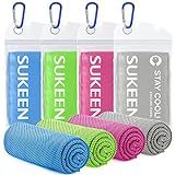 Sukeen 4 Pack Cooling Towels (40"x12"), Cooling Neck Wraps, Ice Towel, Soft Breathable Chilly Towel,Microfiber Towel for Yoga,Sport,Running,Gym,Workout,Camping,Fitness,Workout & More Activities