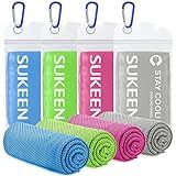 Sukeen 4 Pack Cooling Towels (40"x12"), Cooling Neck Wraps, Ice Towel, Soft Breathable Chilly Towel,Microfiber Towel for Yoga,Sport,Running,Gym,Workout,Camping,Fitness,Workout & More Activities