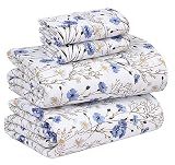 RUVANTI 100% Cotton Percale Sheets Queen Size, Sweet Pea