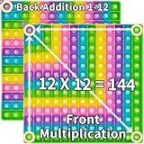 12x12 Math Pop Board for Kids - Interactive Multiplication Table Chart with Poppable Bubbles, STEM Sensory Learning Toy, Classroom & Homeschool Tool, Stress Relief Game, CPC Certified(1PC)
